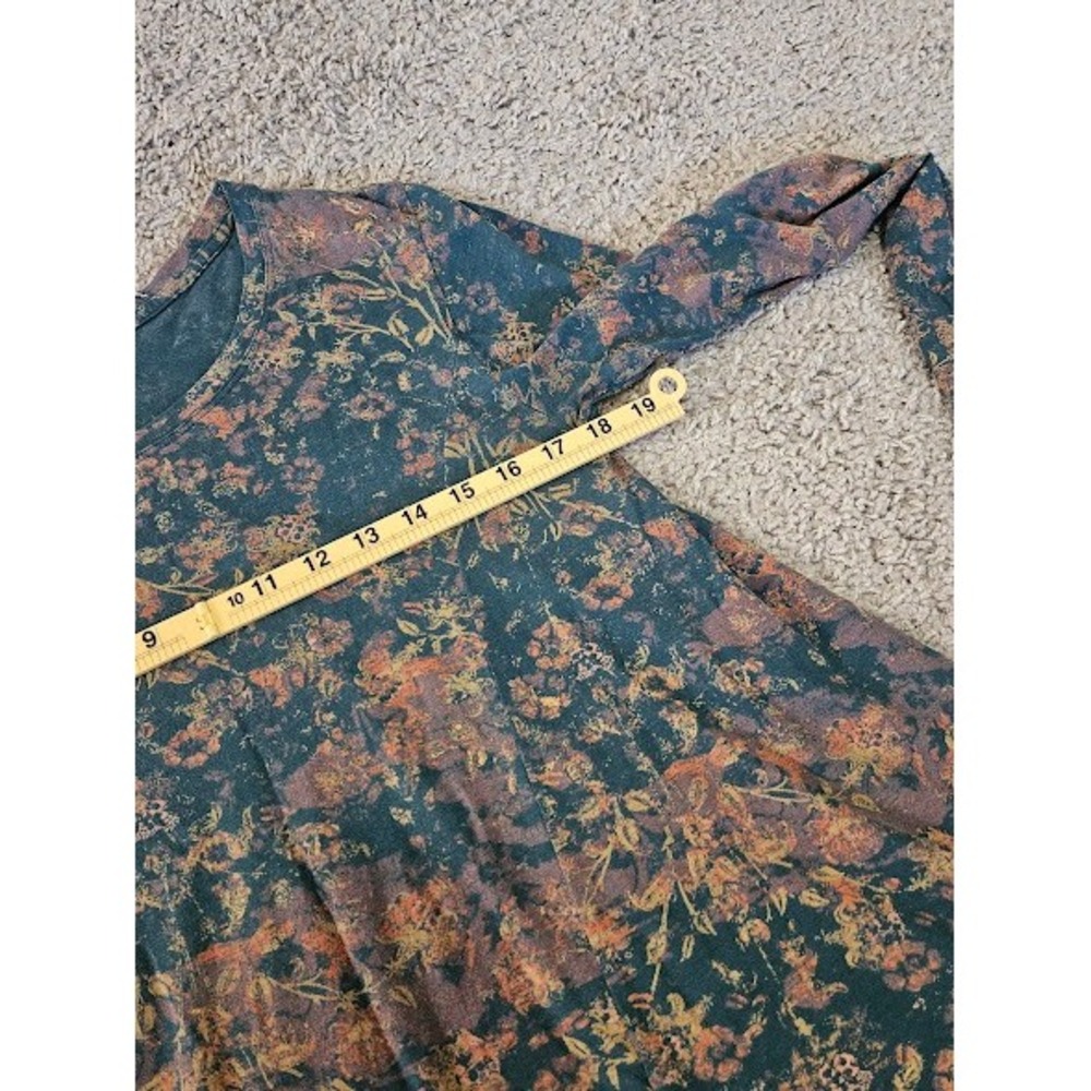 Peruvian Connection Tunic Top Women XS Small Blue Floral Pima Cotton Blend Shirt - Picture 4 of 7
